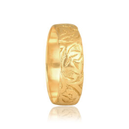 Victorian engraved band yellow gold English Tescott Band 16473 TSV