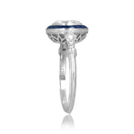 1.37ct Diamond and Sapphire Halo Laval Ring 16186 TSV