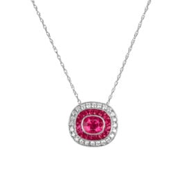 1.16 carat Ruby and Diamond Halo Lanesboro Pendant 16291 CTV