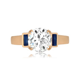 1.97 carat old European cut diamond yellow gold Sanborn Ring 16356