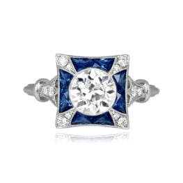 0.96 carat old European cut diamond platinum Leesport Ring 16380 TV