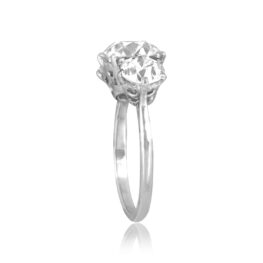 Art Deco Diamond Three Stone Ring Platinum Solen Ring 16504 TSV