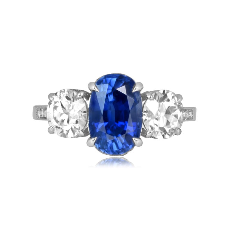2.34ct Sapphire and Diamond Three-Stone Trussville Ring