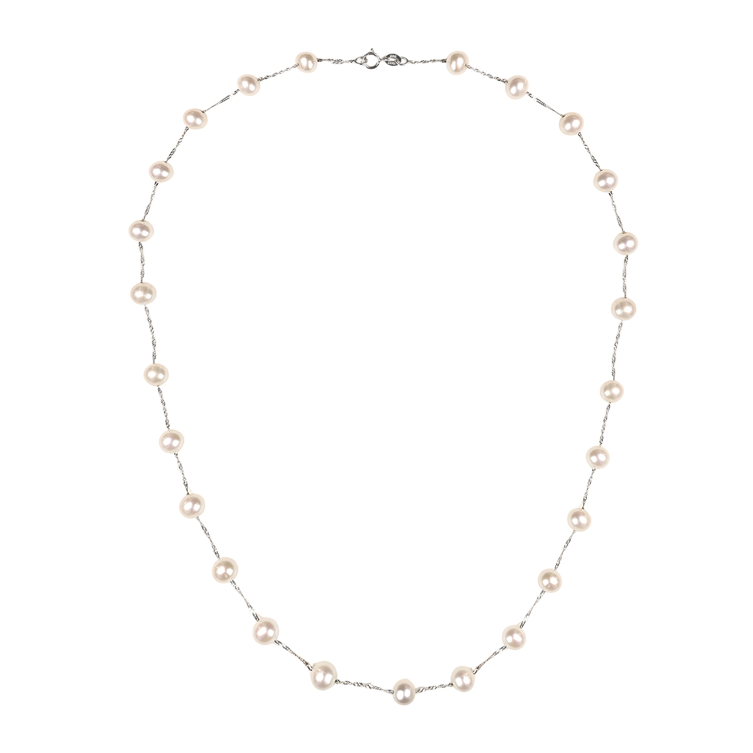 Stacked from 4 images. Method=C (S=1) Station ed pearl necklace white gold Dighton Necklace 16537 TV