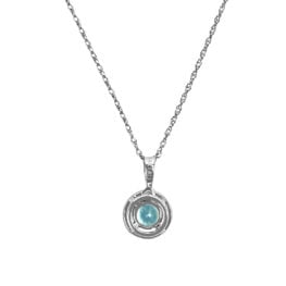 0.54 carat Aquamarine and Diamond Halo Fowler Necklace 16539 BV