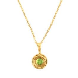 0.54ct Peridot and Diamond Halo Edgerton Necklace 16540 BV