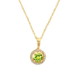 Peridot and Diamond Halo Edgerton Necklace 16540 CLOSE TV