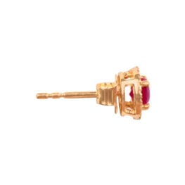 Gold Ruby and Diamond Halo Satanta Earrings 16542 TSV