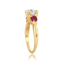 Vintage 1.00 carat old Euro diamond and ruby Arvonia Ring 16559 TSV
