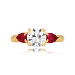 Vintage 1.00 carat old European cut diamond yellow gold Arvonia Ring 16559 TV