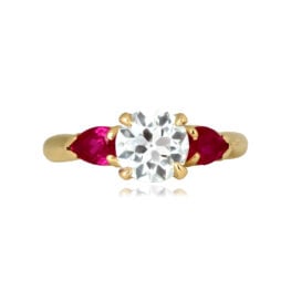 Vintage 1.00 carat old European cut diamond yellow gold Arvonia Ring 16559 TV