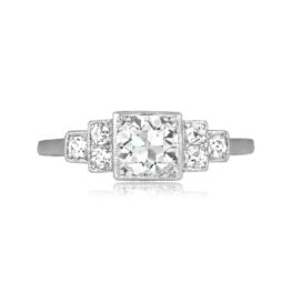 1.05 carat old European cut diamond paltinum Farisita Ring 16560 TV