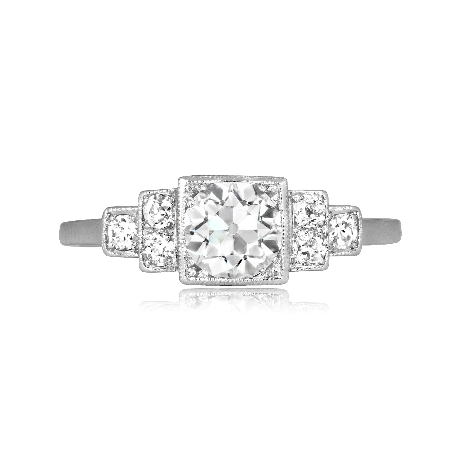 Stacked from 31 images. Method=C (S=1) 1.05 carat old European cut diamond paltinum Farisita Ring 16560 TV
