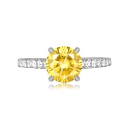 1.57 carat deep yellow round brilliant cut diamond Richgrove Ring RC102633 TV