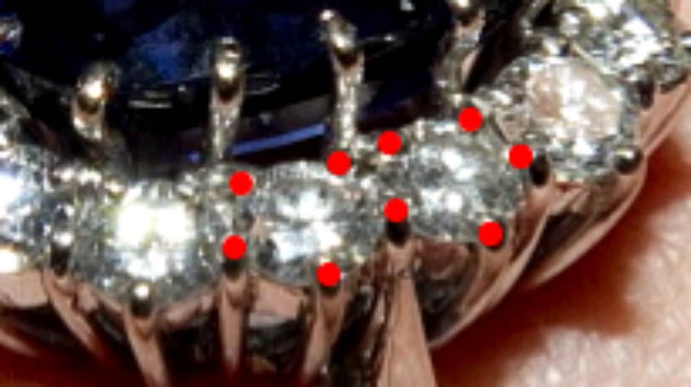 Super Close up shot on Prongs of Diana Ring