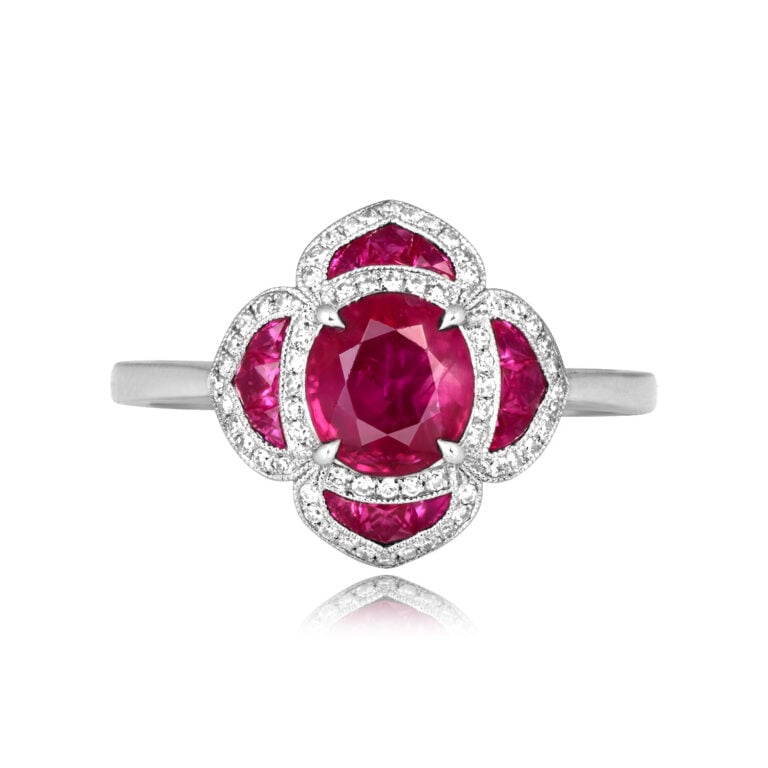 Floral 1.15ct Ruby and Diamond Karinen Ring