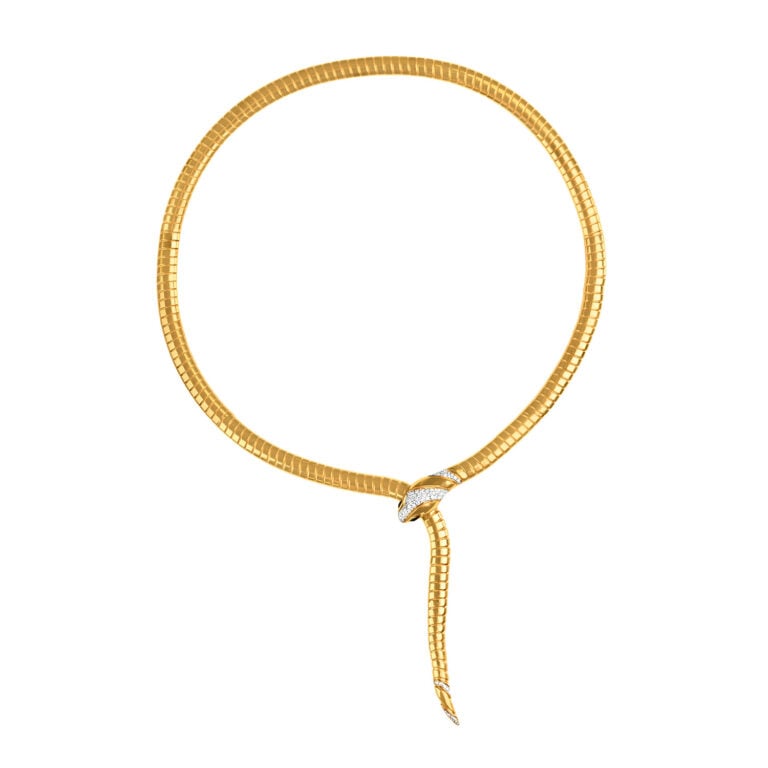 Bvlgari Italian Yellow Gold Serpent Necklace