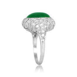 Edwardian era platinum emerald and diamond Sycamore Ring 16457 TSV