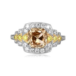 2.07 carat old mine cut diamond champagne Kellond Ring 16507 TV