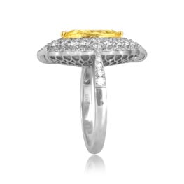 Floral halo Marquise Cut Light Yellow Diamond Keeline Ring 16509 TSV