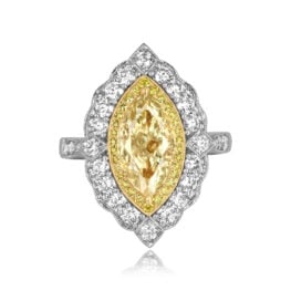 2.01 carat marquise cut diamond platinum double halo Keeline Ring 16509 TV