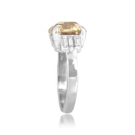 5.62 carat asscher cut champagne diamond platinum Grandview Ring 16547 TSV