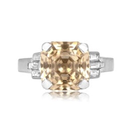 5.62 carat champagne color antique asscher cut diamond Grandview Ring 16547 TV