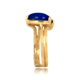 1980s lapis ring 14k yellow gold Ralston 16555 TSV