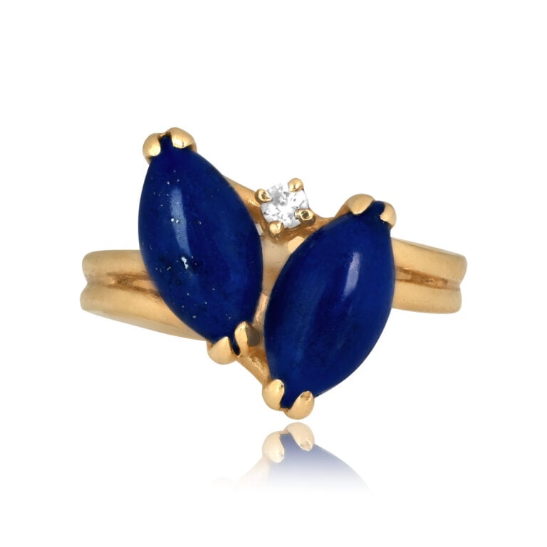 Vintage Lapis Yellow Gold Ralston Ring, Circa 1980