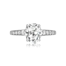 Antique 1.53 carat cushion cut platinum ring Mayview Ring 16558 TV
