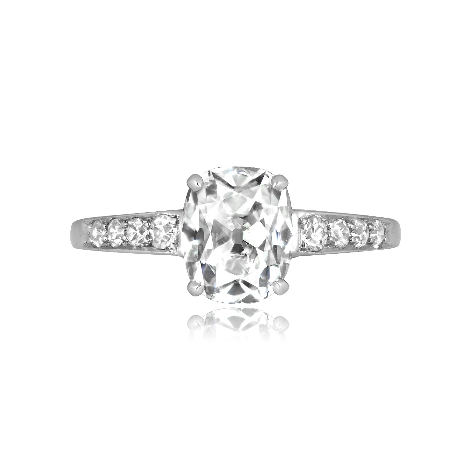Antique 1.53 carat cushion cut platinum ring Mayview Ring 16558 TV