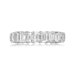 Vintage half eternity emerald cut diamond Ruston Band 16570 TV