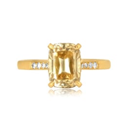 2.01 carat antique cushion cut champagne color diamond Torres Ring 16575 TV