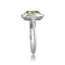 2.01 cushion Champagne Diamond Halo Raymore Ring 16576 TSV