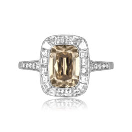 2.01 carat cushion cut Diamond platinum halo Raymore Ring 16576 TV