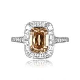 2.01 carat cushion cut Diamond platinum halo Raymore Ring 16576 TV