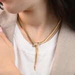 Bvlgari Italian Yellow Gold Serpent Necklace 16577 Worn Photo