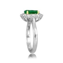 2.50 carat Oval Cut Emerald Floral Croton Ring 16610 TSV