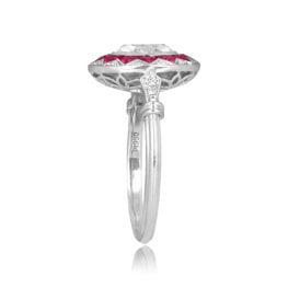GIA certified 1.01ct Oval Cut Diamond and Ruby Luverne Ring ASS022 TSV