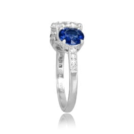 three stone Diamond and Sapphire Three-Stone Glenfield Ring ASS077 TSV