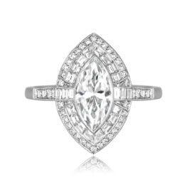 1.01 carat marquise cut diamond platinum Altan Ring ASS084 TV