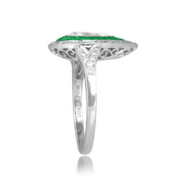 1.02ct Pear Shape Diamond and Emerald Hoven Ring ASS086 TSV
