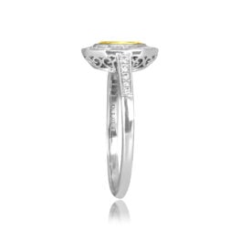 Radiant cut yellow diamond halo ring Yankton Ring ASS092 TSV