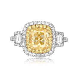 2.00 carat cushion cut diamond platinum double halo Gainesville Ring ASS173 TV