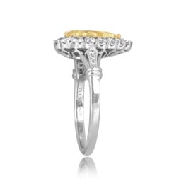 Light Yellow halo Diamond Oronogo Ring ASS175 TSV