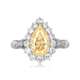 1.54 carat pear shaped diamond platinum Oronogo Ring ASS175 TV