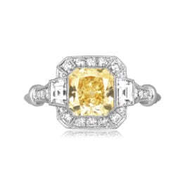1.28 carat radiant cut platinum halo ring Kenoma Ring ASS187 TV