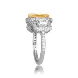 Light Yellow and white Diamond Three-Stone Stinson Ring ASS4247 TSV