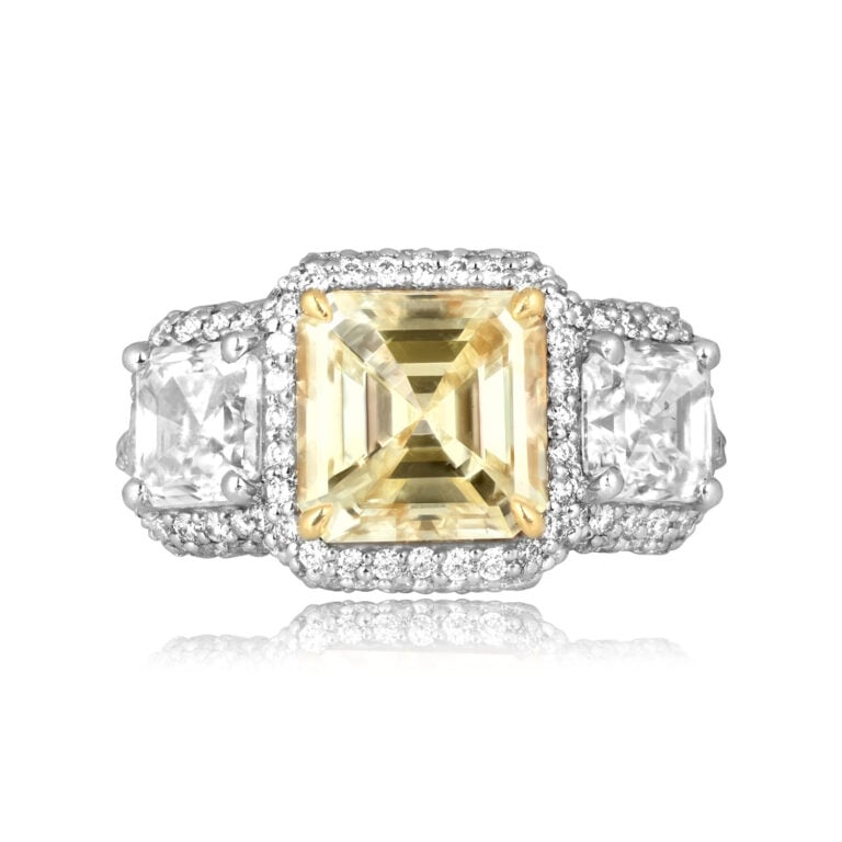 2.00ct Light Yellow Diamond Three-Stone Stinson Ring