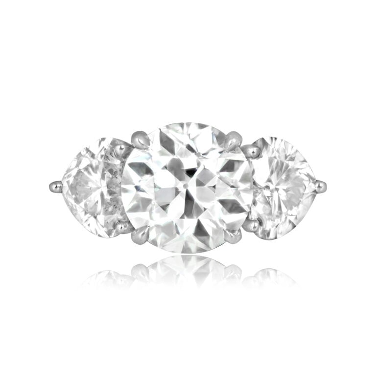 GIA 3.73ct Diamond Three-Stone Rosalia Ring